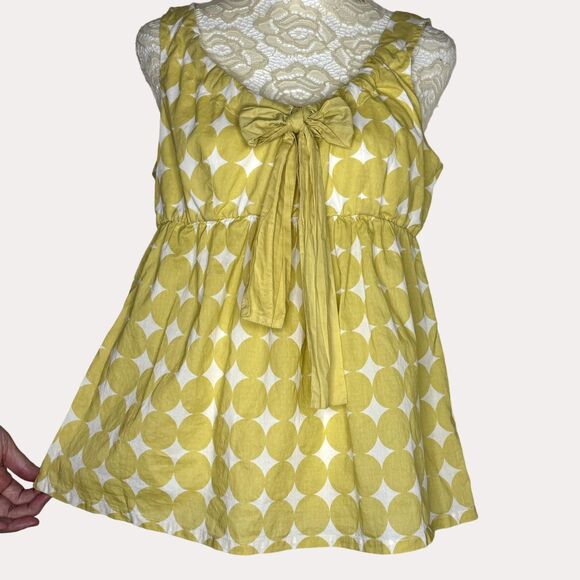 Hoss Intropia Blouse Top Polka Dot Bow Green Beige 38 US S M bv - Picture 2 of 7